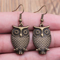 Vintage Owl Earrings Rooted Home Goods