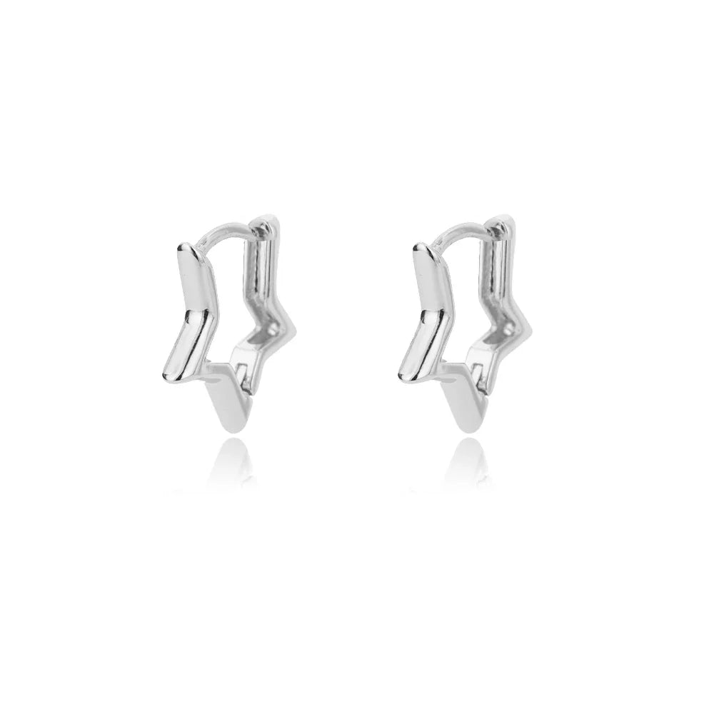 Geometric Star Earrings For Women Stainless Steel Star Hoop Earring Girl Jewelry Gift Charm Hypoallergenic Accessories Brincos Vera Lux