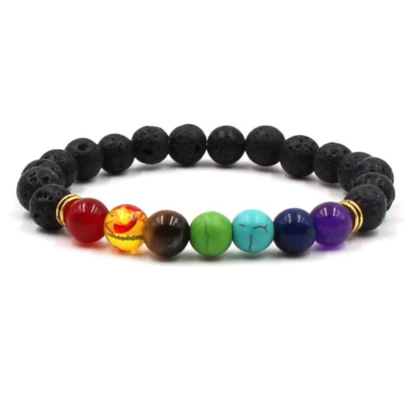 8MM Natural Stone Beaded Chain bracelets For Women Men Couple Lava Rock Healing Balance Beads Reiki Buddha Chakra Bangle Jewelry Vera Lux