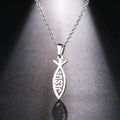 DOTIFI  Stainless Steel Necklace For Women Man Lover's Sharp Jesus Fish Shape Color Pendant Necklace Engagement Jewelry Vera Lux