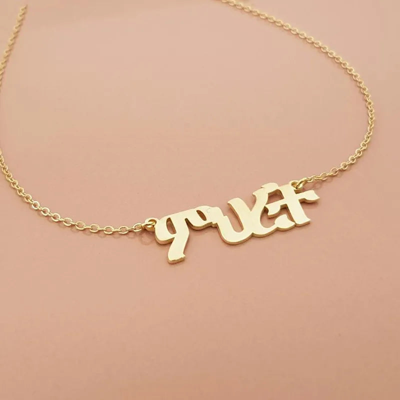 Customize Amharic Name Necklaces Ethnic Jewelry Personalized Custom Any Language Nameplate Necklaces For Women Best Friend Gifts Vera Lux
