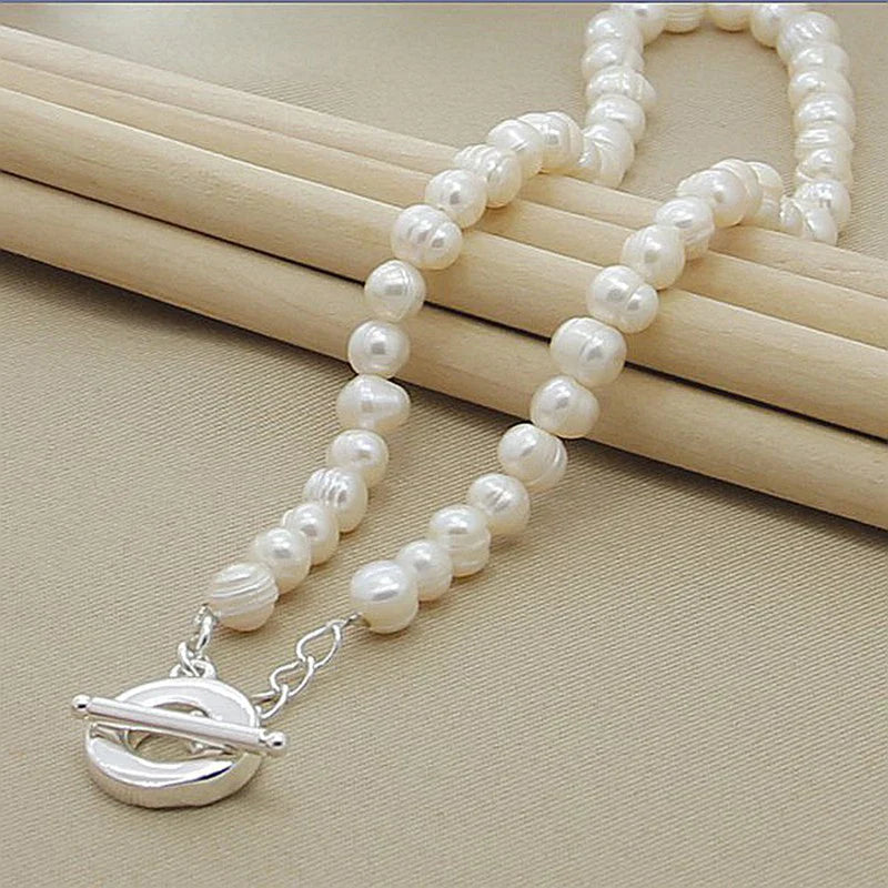 Freshwater Pearl Necklaces 925 Silver Necklace For Women Wedding Fashion Jewelry Vera Lux