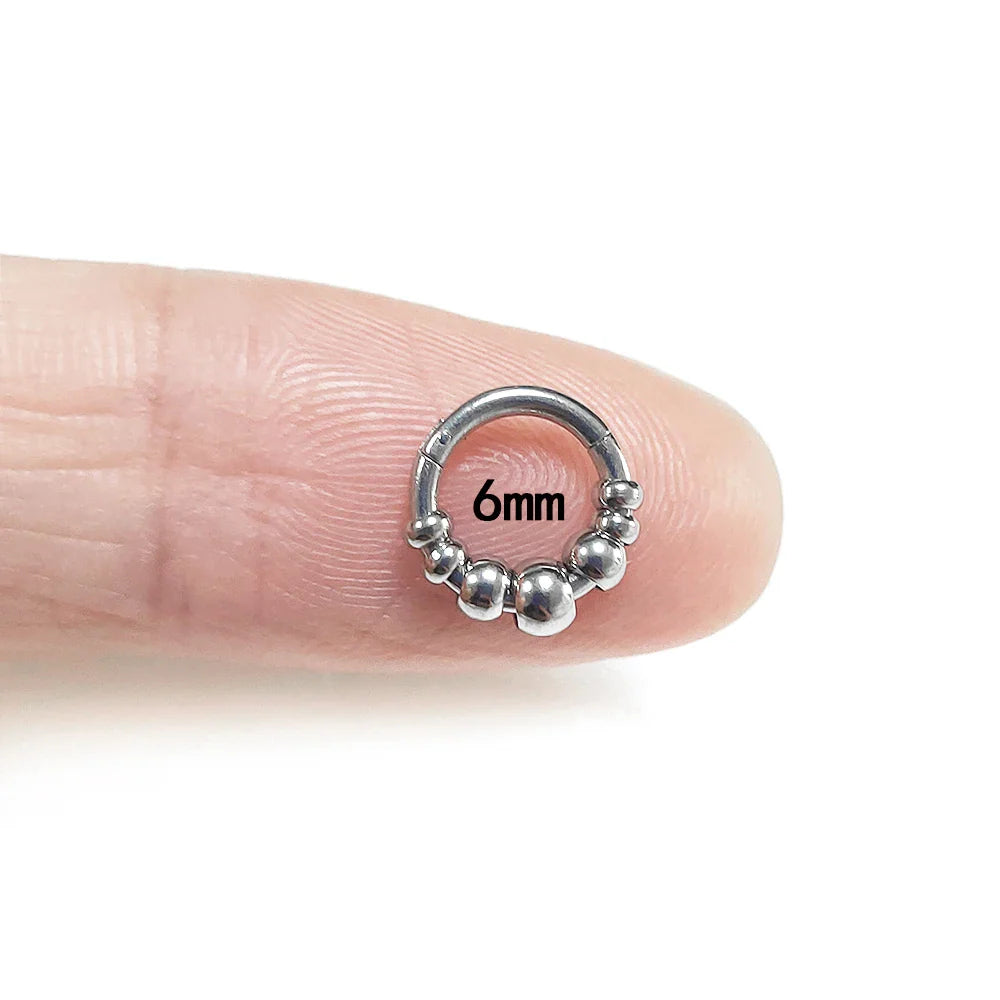 1pc 316L Surgical Steel  Septum Clicker Ear Cartilage Helix Tragus Faux Daith Earring Hoop Body  Piercing Jewelry Nose Ring Vera Lux