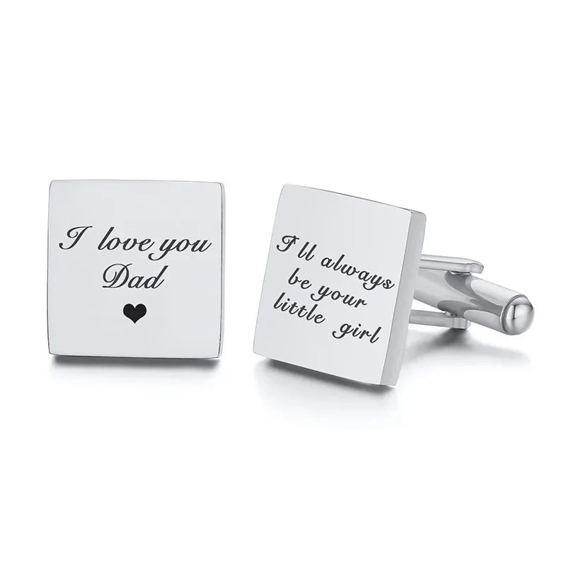 Personalized Man Cufflinks Stainless Steel Shirt Cuff Button Custom Wedding Gifts Mens Cufflinks Vera Lux