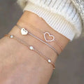 4pcs/Set Bohemian Stone beads chains bracelets Set For Women Metal Heart Round Tassel charm Bangle Fashion Jewelry Vera Lux