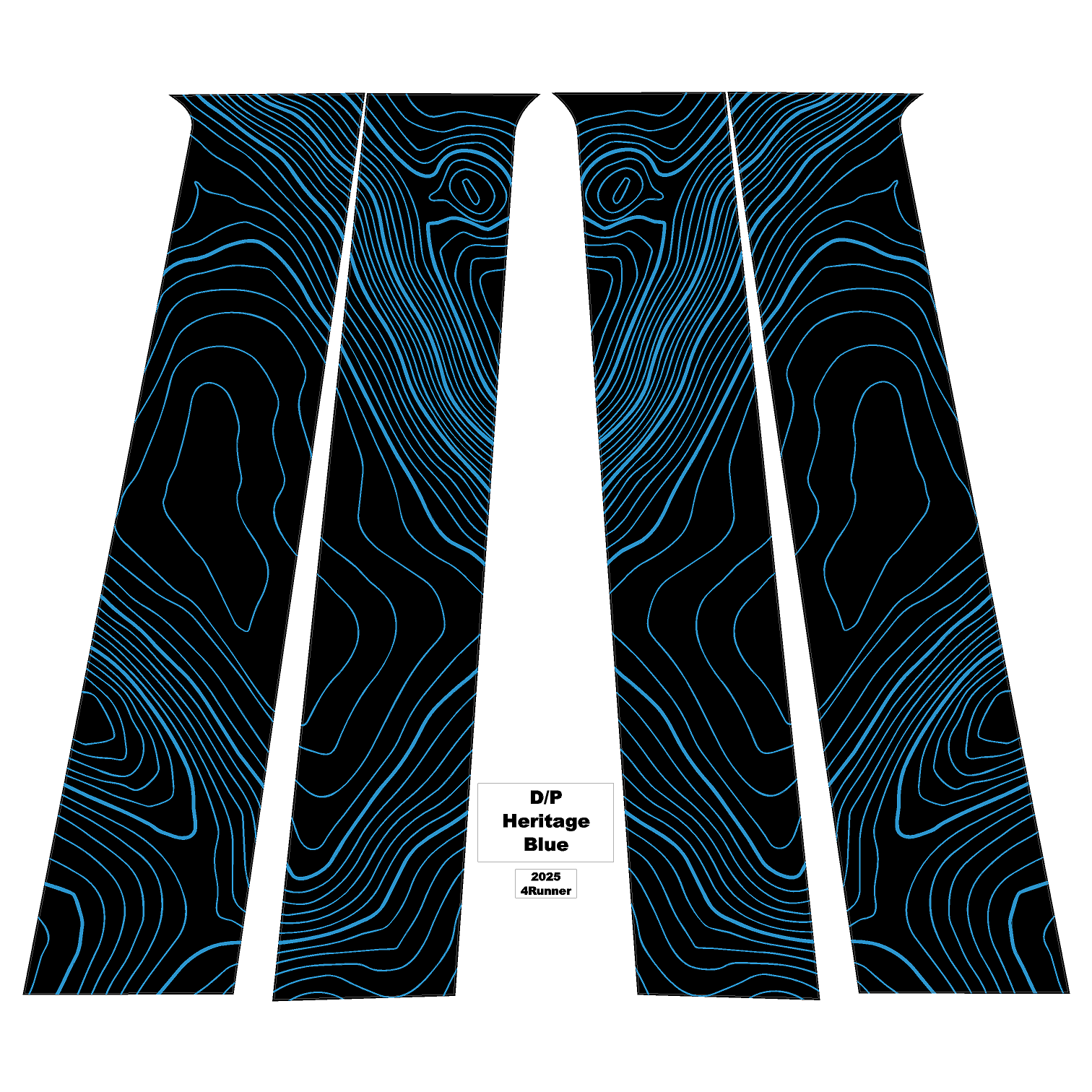 Topographic B Pillar Overlays - 2024+ Tacoma Double Cab / 2025+ 4Runner StickerFab