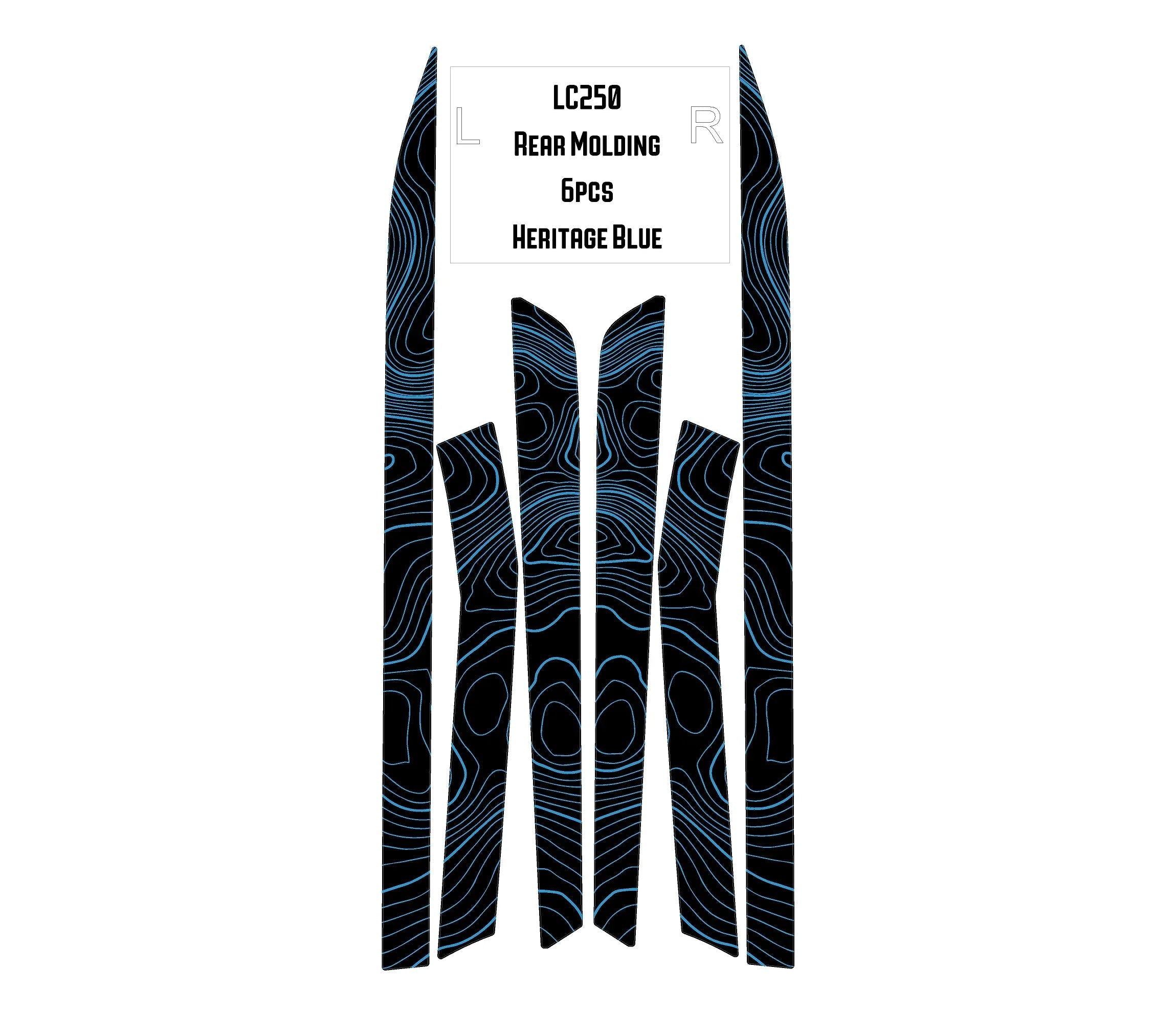 Topographic Rear Trim Overlays (6pcs) - 2024+ Land Cruiser / GX 550 StickerFab