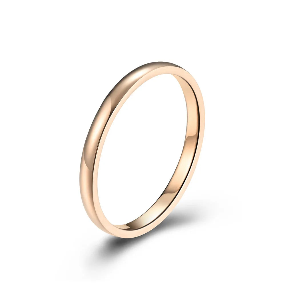 2mm Thin Stackable Ring Stainless Steel Couple Rings for Women Men Size 4-12 Vera Lux