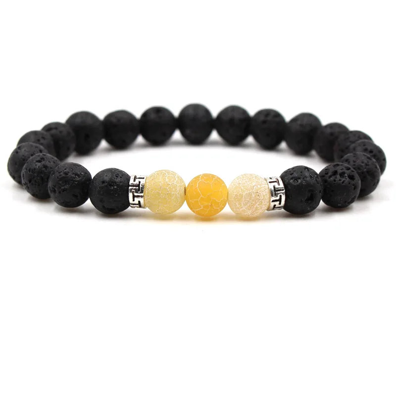 8MM Natural Stone Beaded Chain bracelets For Women Men Couple Lava Rock Healing Balance Beads Reiki Buddha Chakra Bangle Jewelry Vera Lux