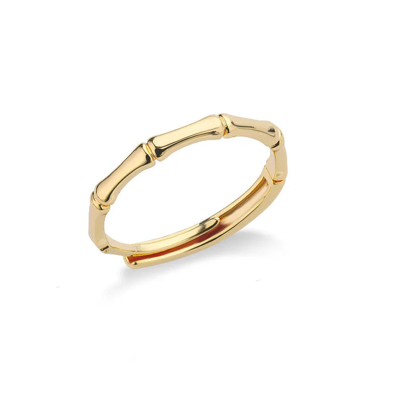 Stainless Steel Bamboo Joint Rings For Women Men Silver Color Open Adjustable Male Female Engagement Wedding Ring Jewelry Vera Lux