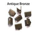 50pcs/lot Crimp Beads Cove Clasps Cord Leather Clip Necklace Bracelet Connectors End Caps For DIY Jewelry Findings Supplies Vera Lux