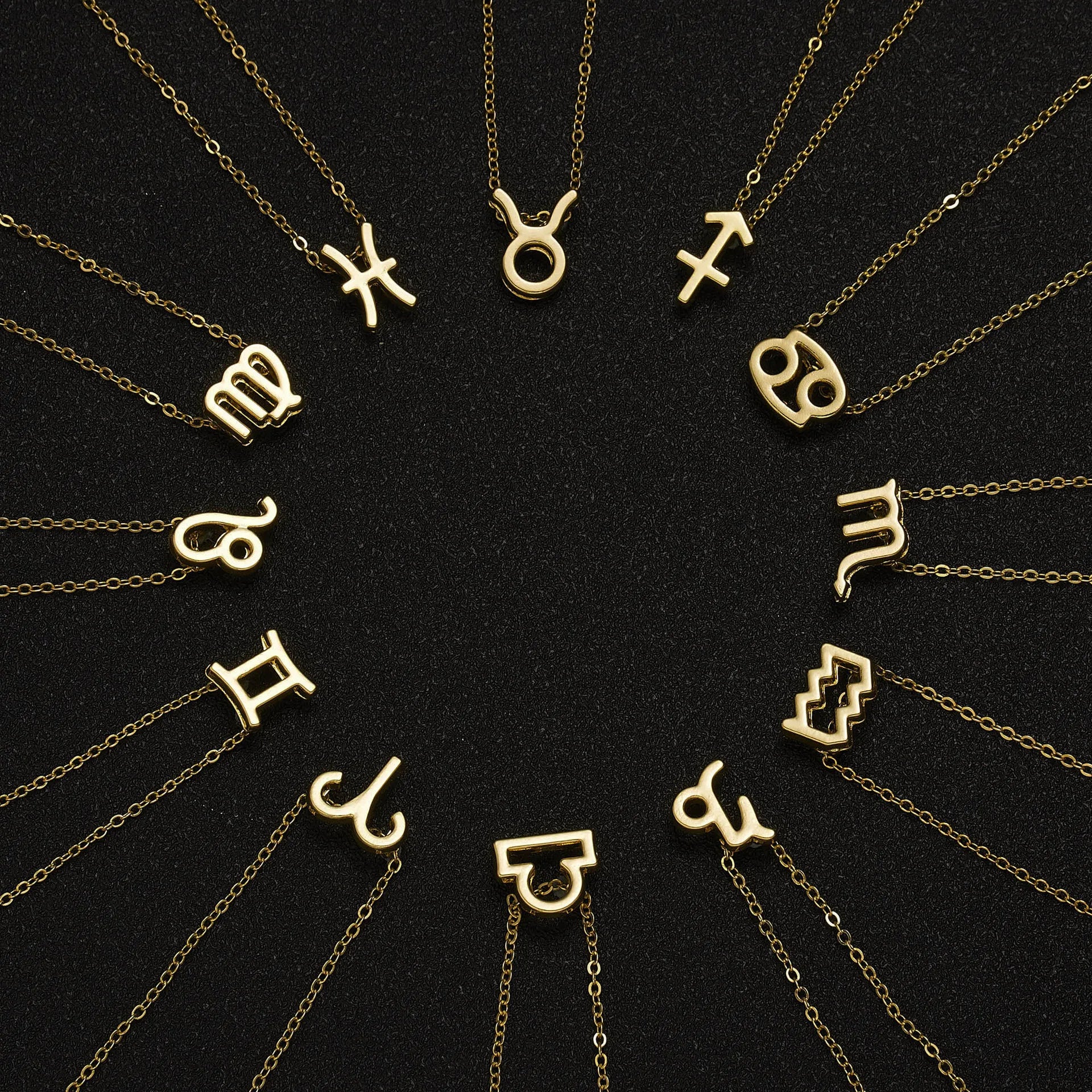 3Pcs/set 12 Zodiac Sign Necklace For Women 12 Constellation Pendant Chain Choker Birthday Jewelry With Cardboard Card Vera Lux
