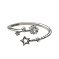 925 Sterling Silver Star Crytal Ring for Women Girl Personality Simple Adjustable Exquisite Jewelry Dropshippipng Gift Vera Lux