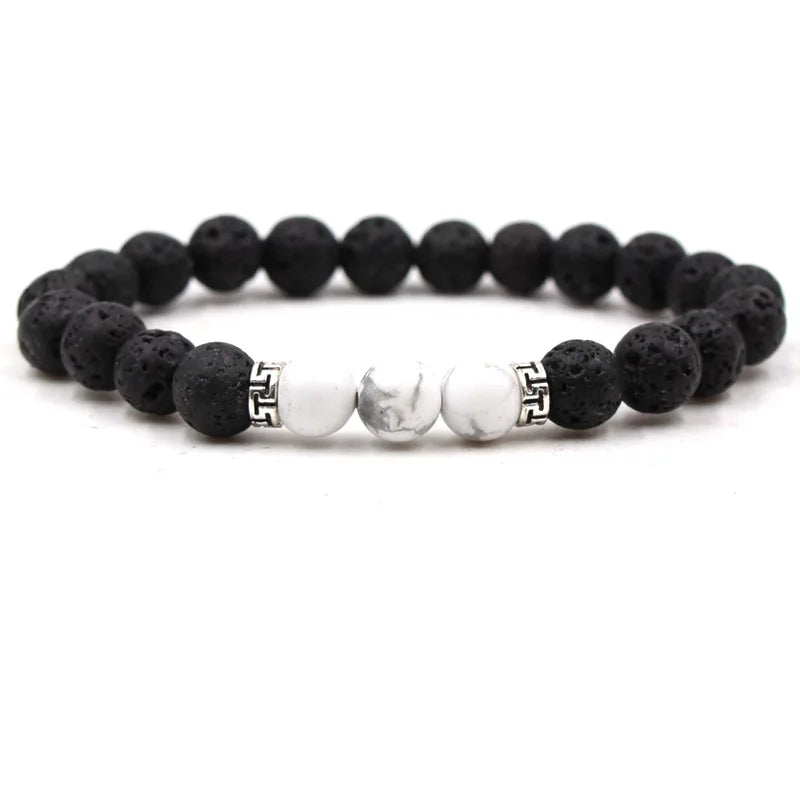 8MM Natural Stone Beaded Chain bracelets For Women Men Couple Lava Rock Healing Balance Beads Reiki Buddha Chakra Bangle Jewelry Vera Lux