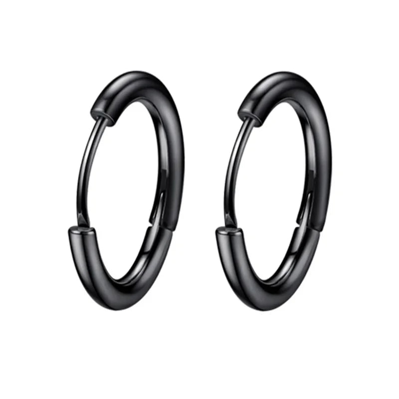 1 pair Women/Man Stainless Steel Small Hoops Earring Piercing Ear Cartilage Tragus Simple Thin Circle Anti-allergic Ear Buckle Vera Lux