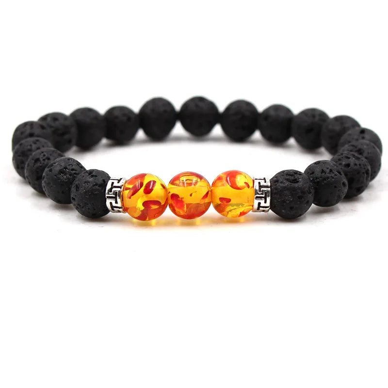 8MM Natural Stone Beaded Chain bracelets For Women Men Couple Lava Rock Healing Balance Beads Reiki Buddha Chakra Bangle Jewelry Vera Lux