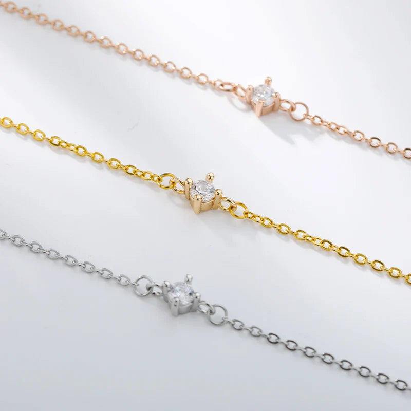 Single Zircon Circle Bead Bracelets For Women Stainless Steel Bracelet Summer Jewelry Couple Friends Accessories Gift 2023 Vera Lux