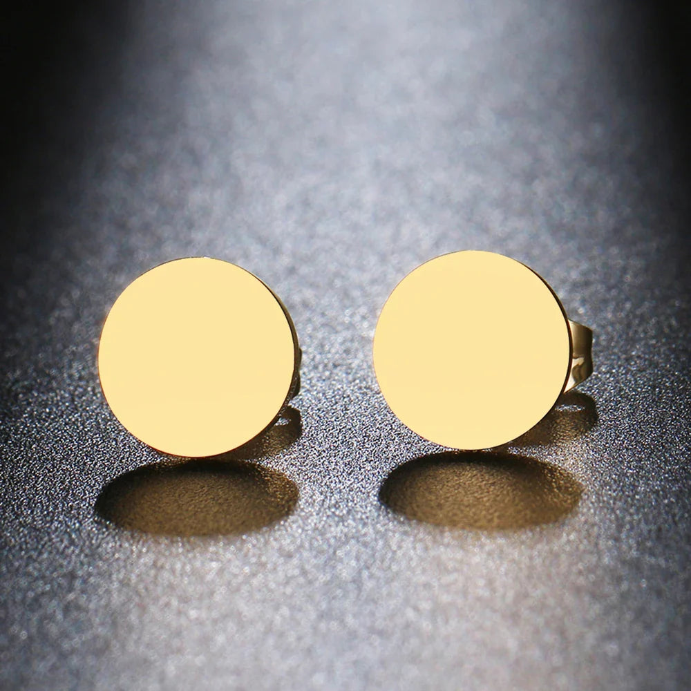 Stainless Steel Earrings Minimalist Round Fashion Stud Earrings Classic Simple Earrings For Women 2022 Jewelry Wedding Party Vera Lux