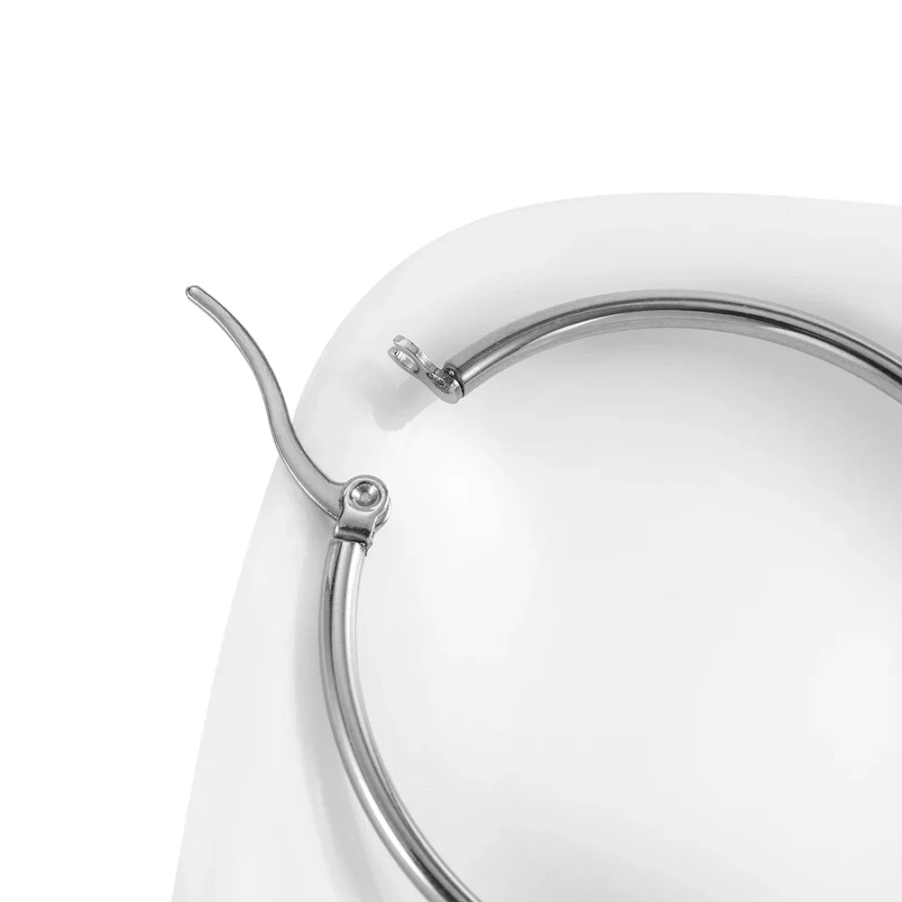 10pcs Black Open Earrings Circle Stainless Steel Earring Hooks 15-50mm Loop Base Ear Ring for DIY Jewelry Making Findings Vera Lux