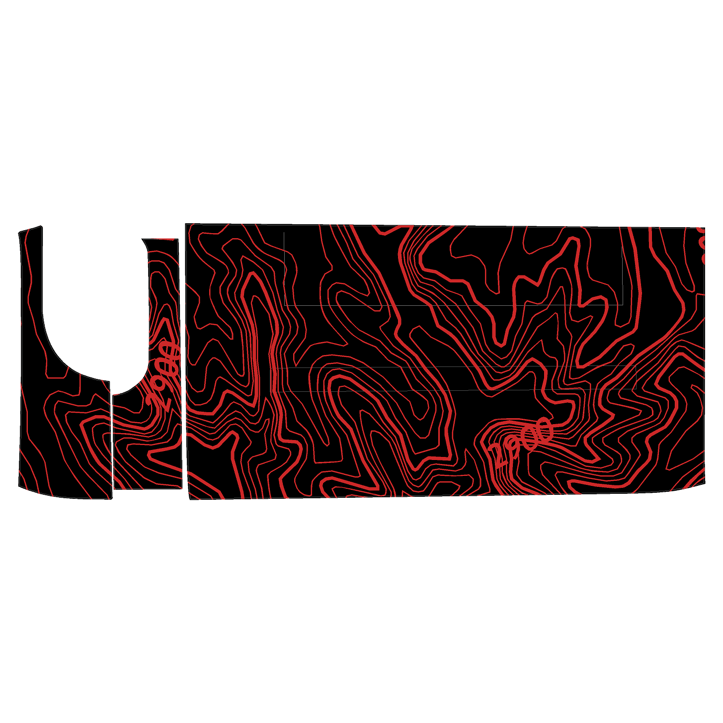 Topo 3 Piece Dash Kit (Printed Series) - 2021+ Bronco StickerFab