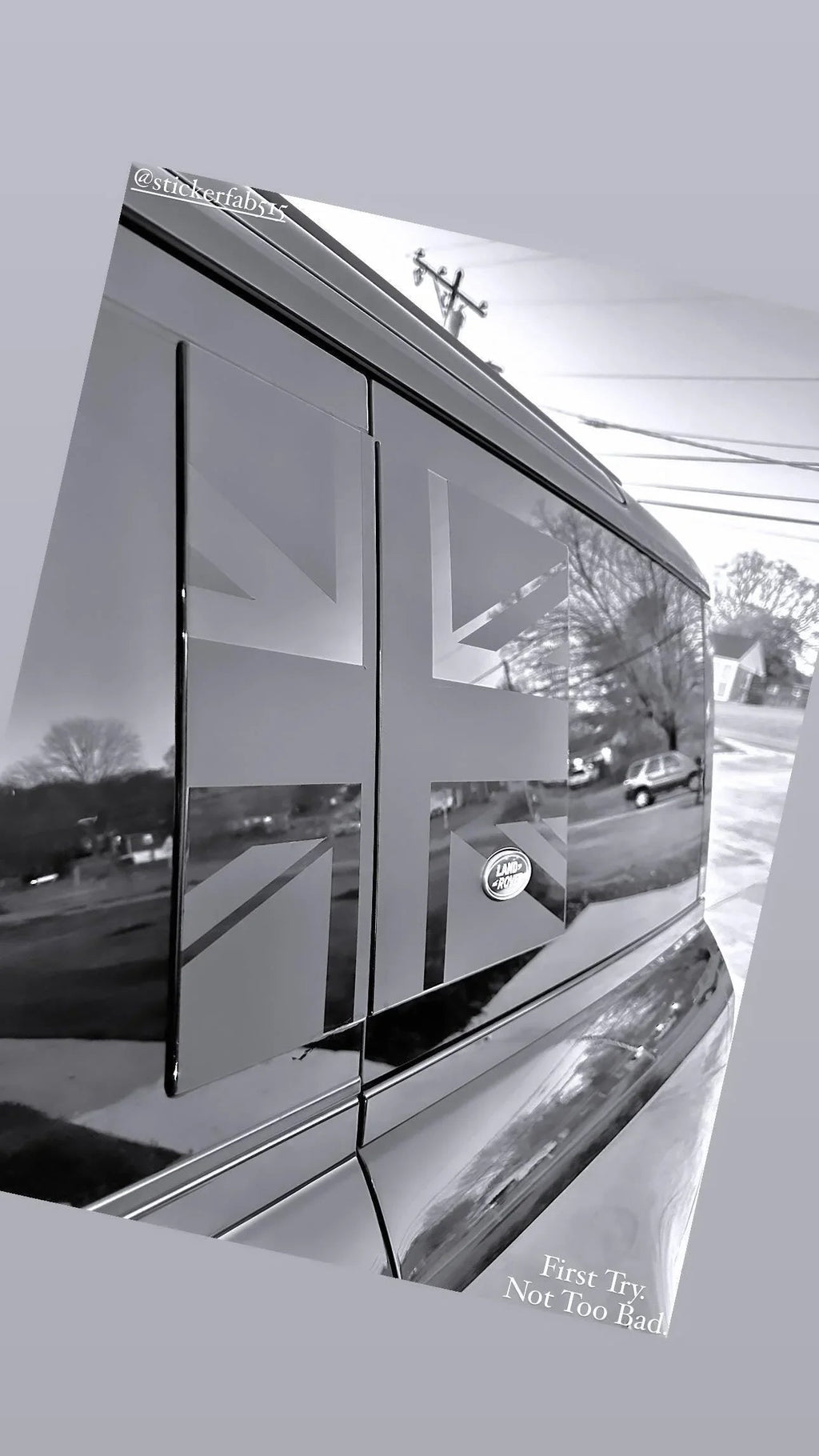 Union Jack Side Window Panel Overlay (Matte Black) - 2020+ Land Rover Defender 110 / 130 StickerFab