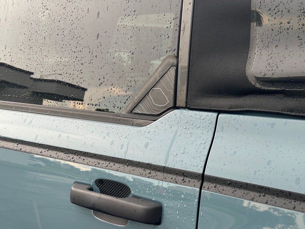Topo Rear Window Triangle Overlay (Printed Series) - 2021+ Bronco 4 Door StickerFab
