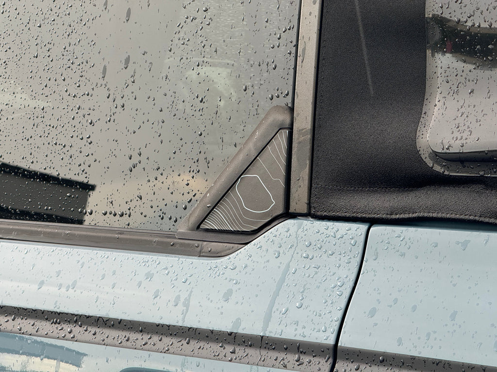 Topo Rear Window Triangle Overlay (Printed Series) - 2021+ Bronco 4 Door StickerFab