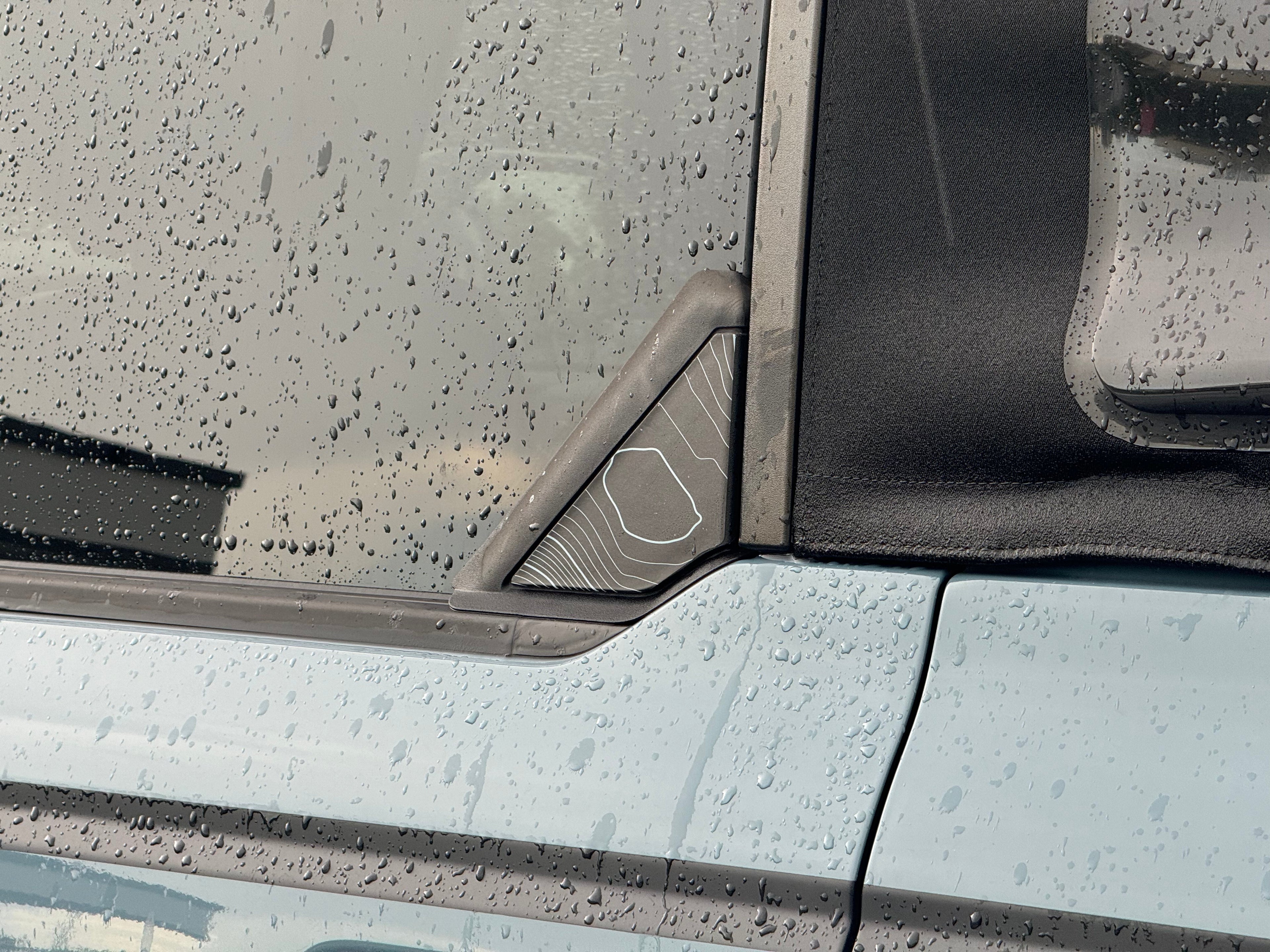 Topo Rear Window Triangle Overlay (Printed Series) - 2021+ Bronco 4 Door StickerFab