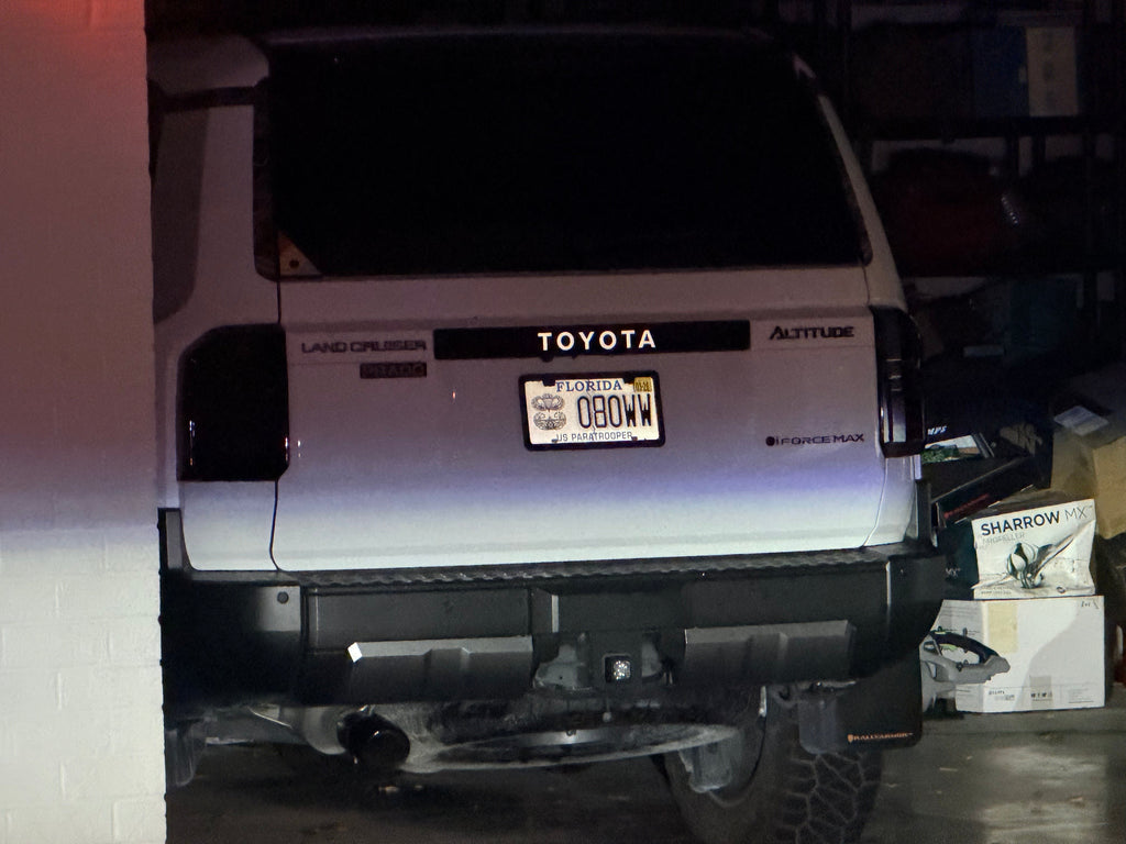 TOYOTA Emergency Reflective Rear Tailgate Emblem Overlays - 2024+ Land Cruiser StickerFab