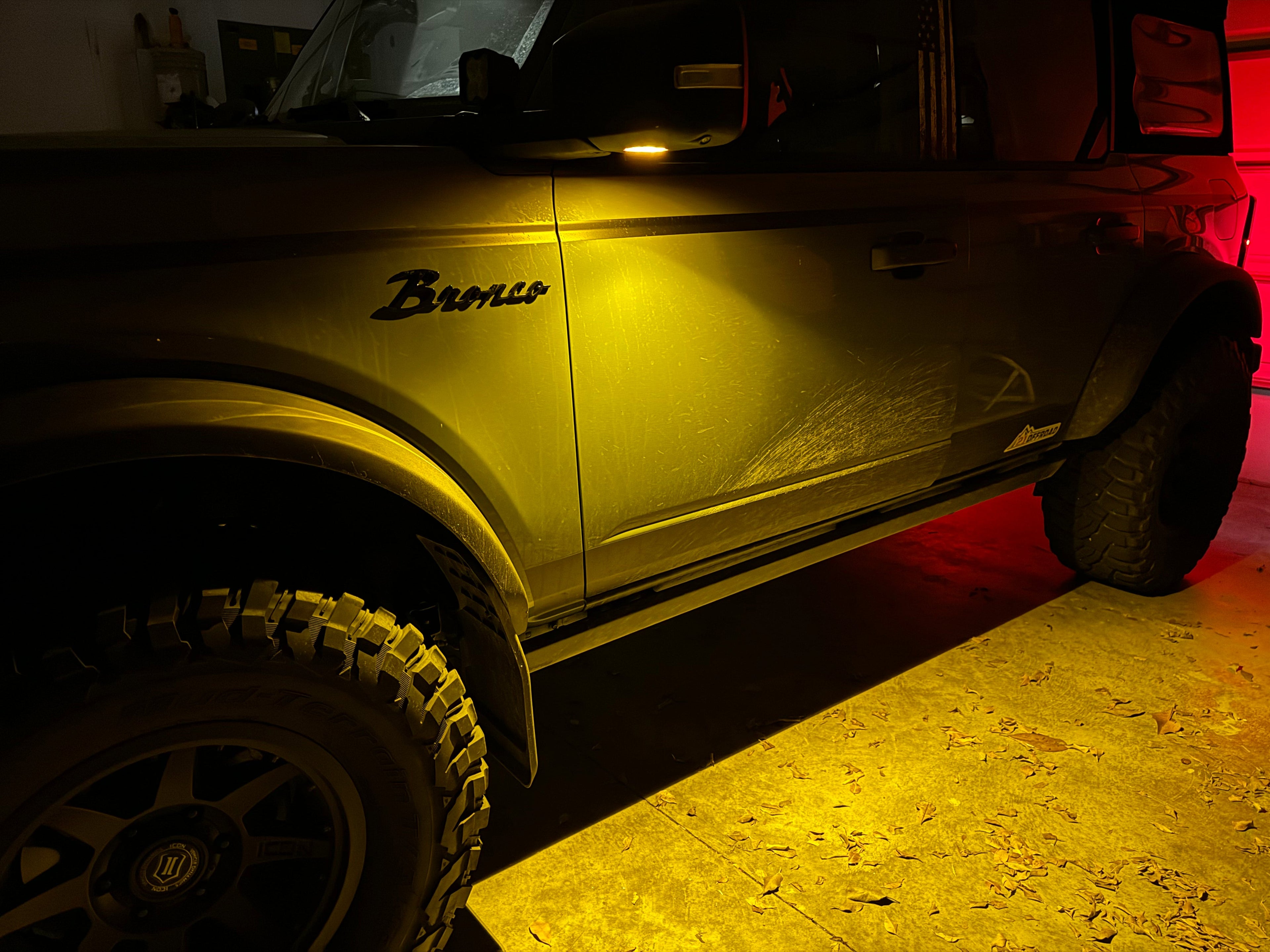 Puddle Light Covers (Amber or Yellow) - 2021+ Bronco StickerFab