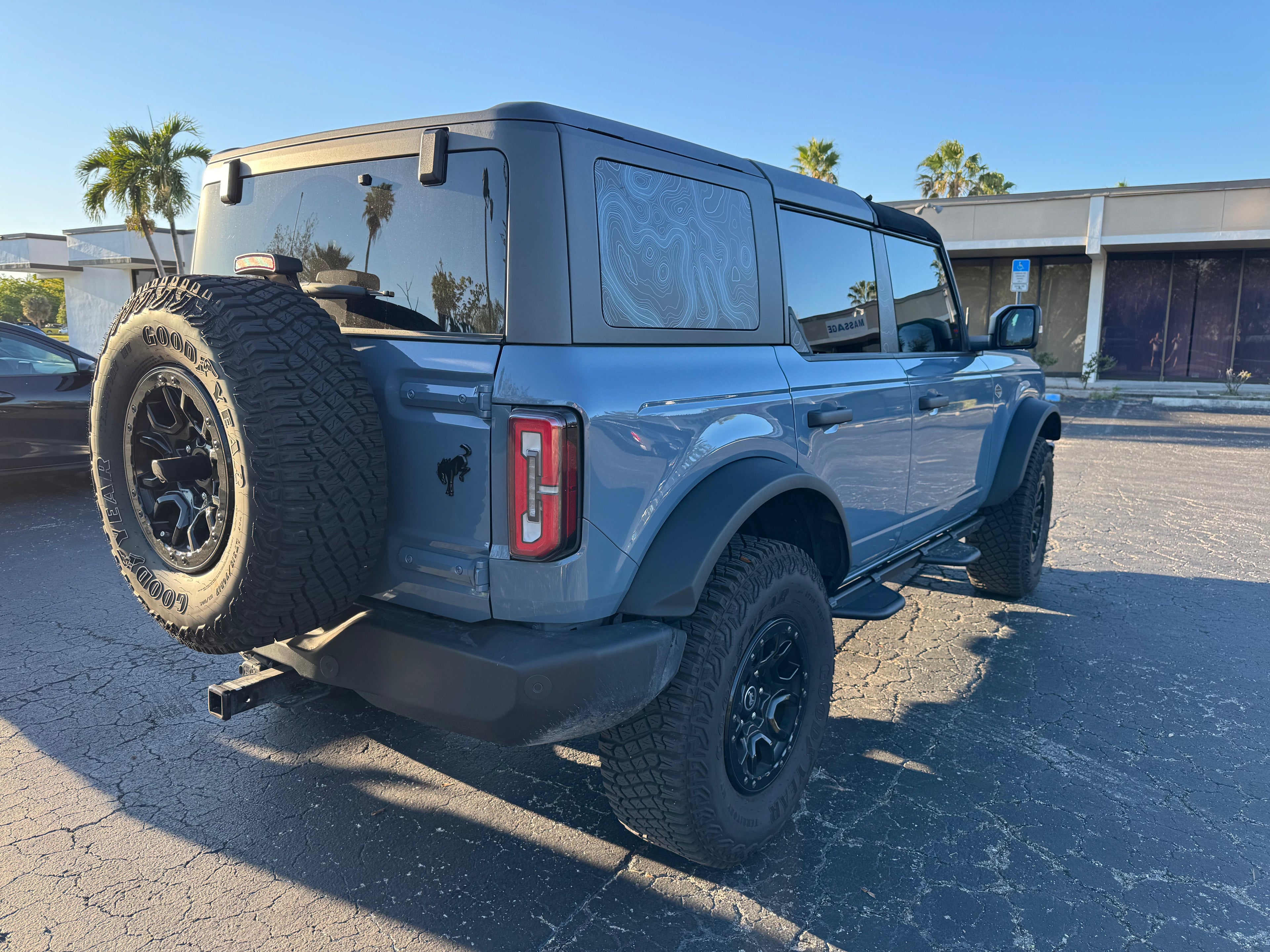 Topo Hardtop Side Window Overlays - 2021+ Bronco 4 Door StickerFab