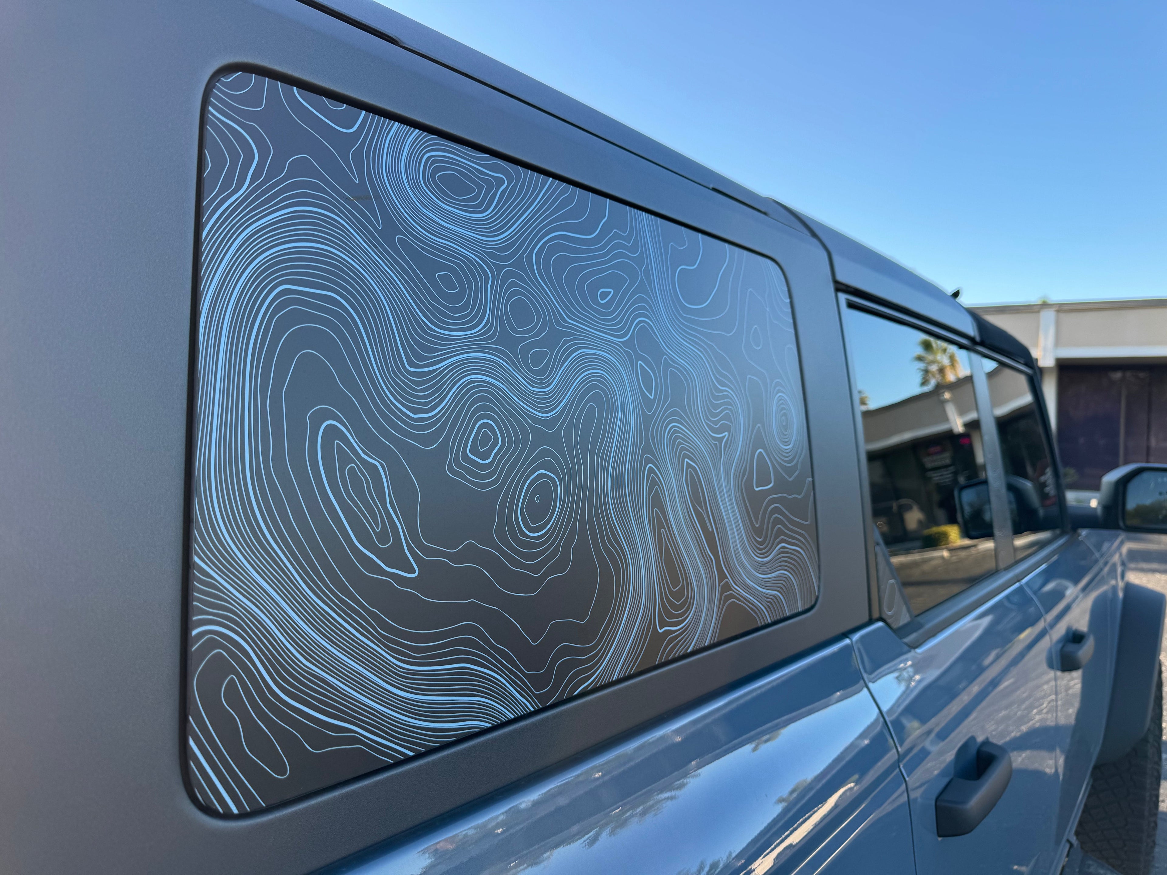 Topo Hardtop Side Window Overlays - 2021+ Bronco 4 Door StickerFab