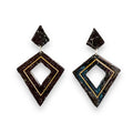 Retro Diamond Dangle Earrings by Lipstick & Chrome — Vintage-Inspired Acrylic Statement Earrings Quirks!