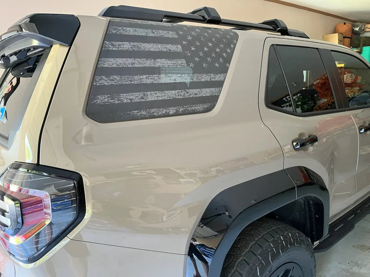 American Flag Rear Window Overlays V2 (Perforated) - 2025+ 4Runner StickerFab