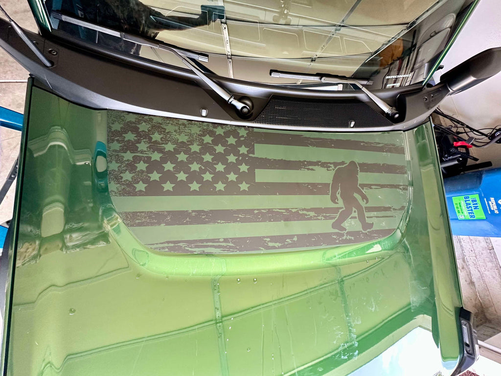Stealth Clear American Flag Hood Overlay - 2021+ Bronco StickerFab