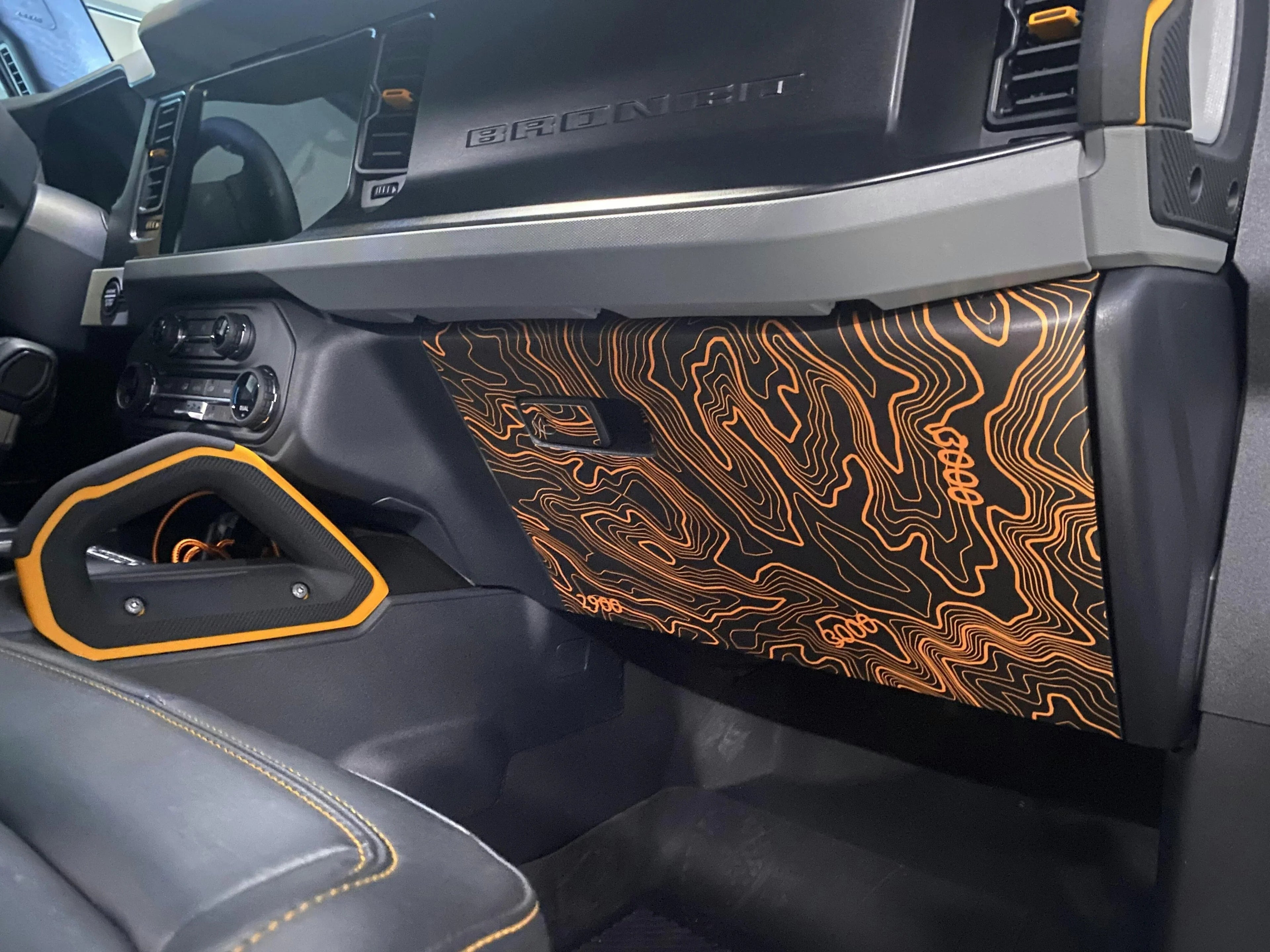 Topo Glovebox Overlay Kit (Printed Series) - 2021+ Bronco StickerFab