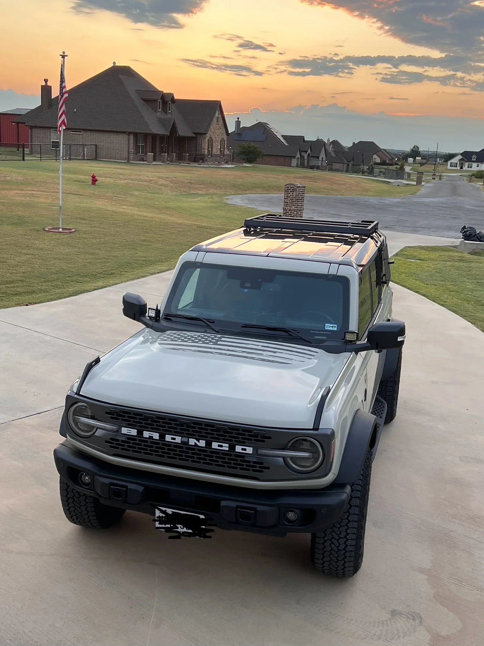 Stealth Clear American Flag Hood Overlay - 2021+ Bronco StickerFab