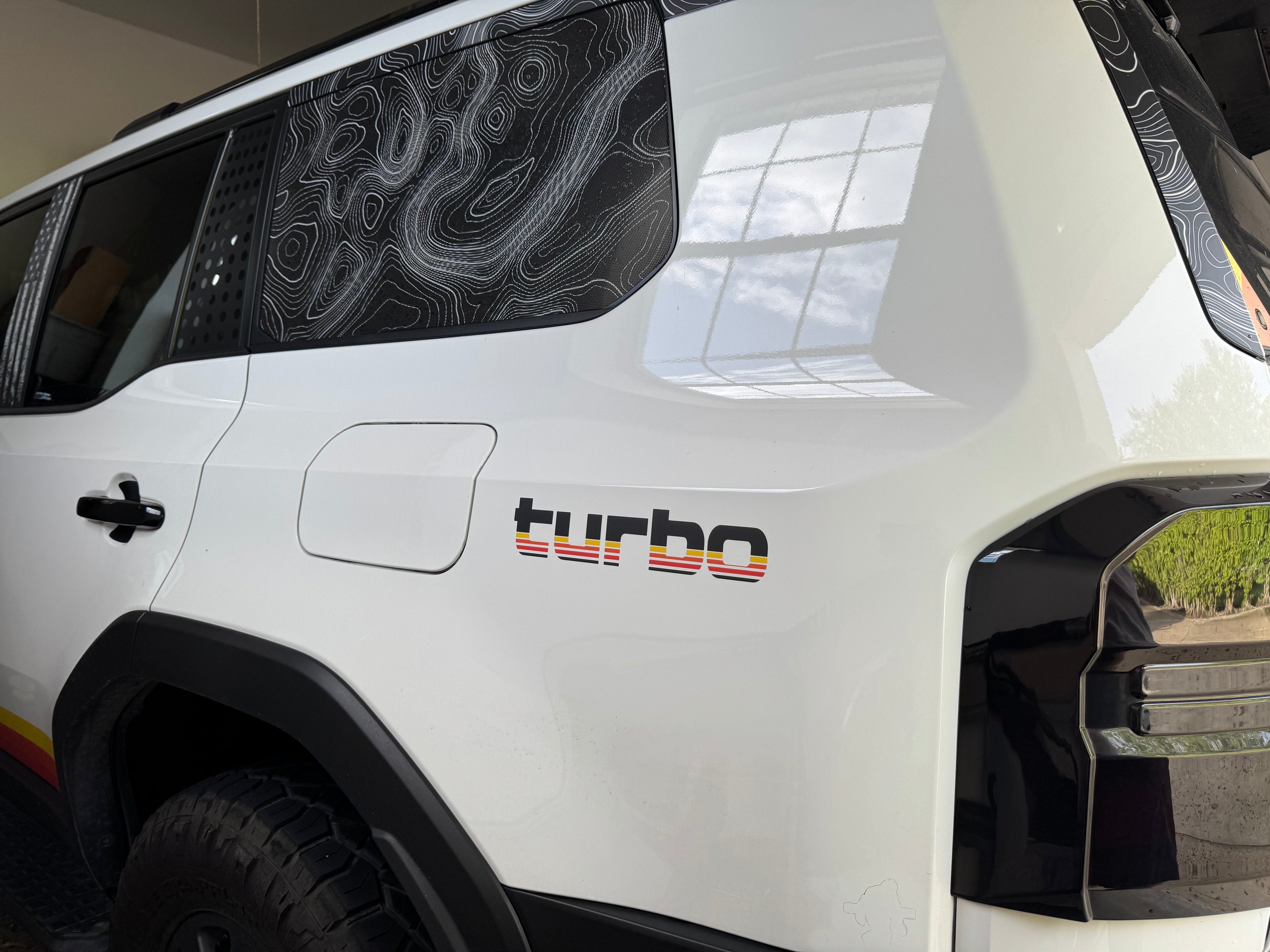 Turbo Retro Style Graphic Fender Decals (Pair) - Universal StickerFab