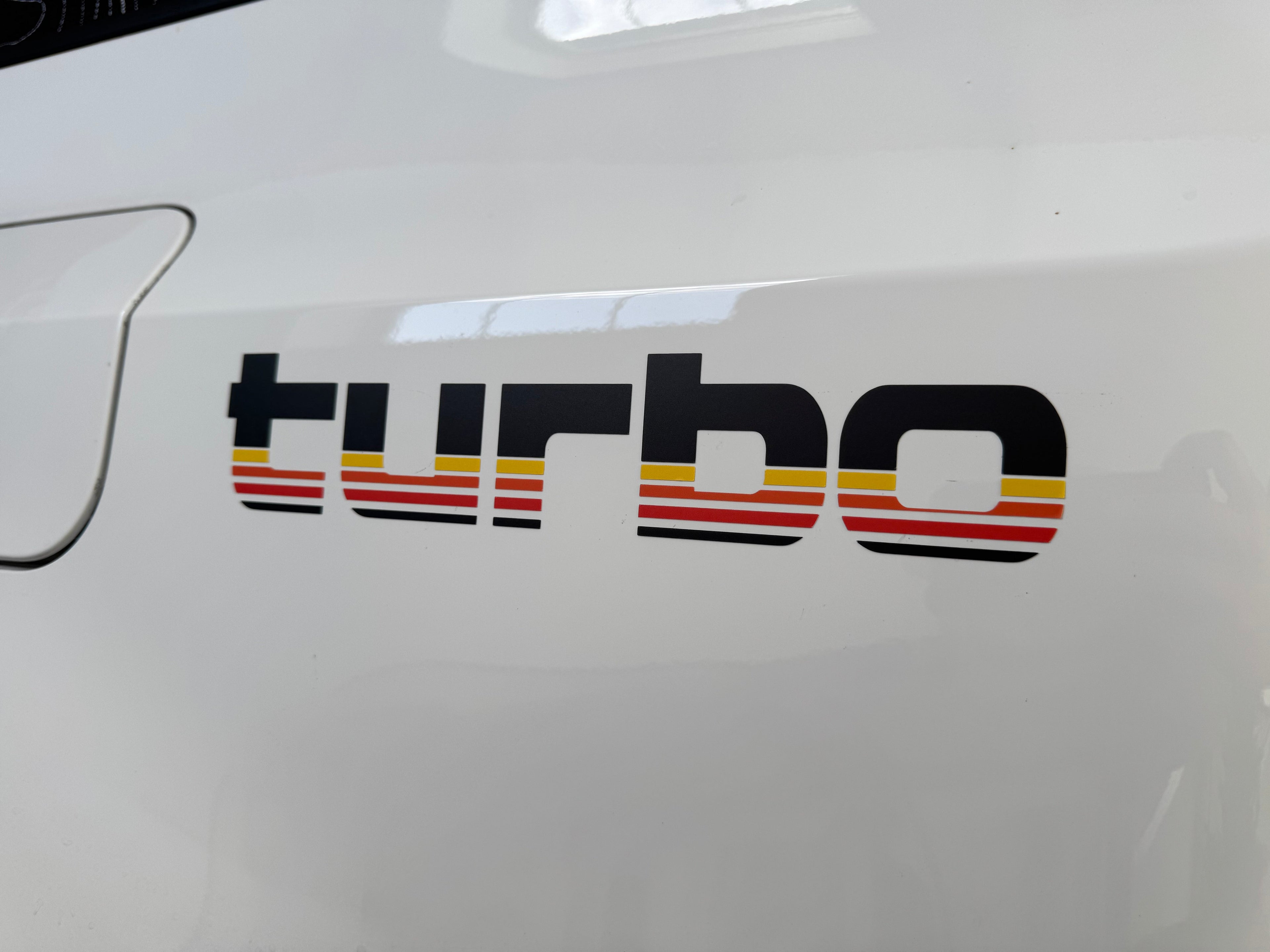 Turbo Retro Style Graphic Fender Decals (Pair) - Universal StickerFab