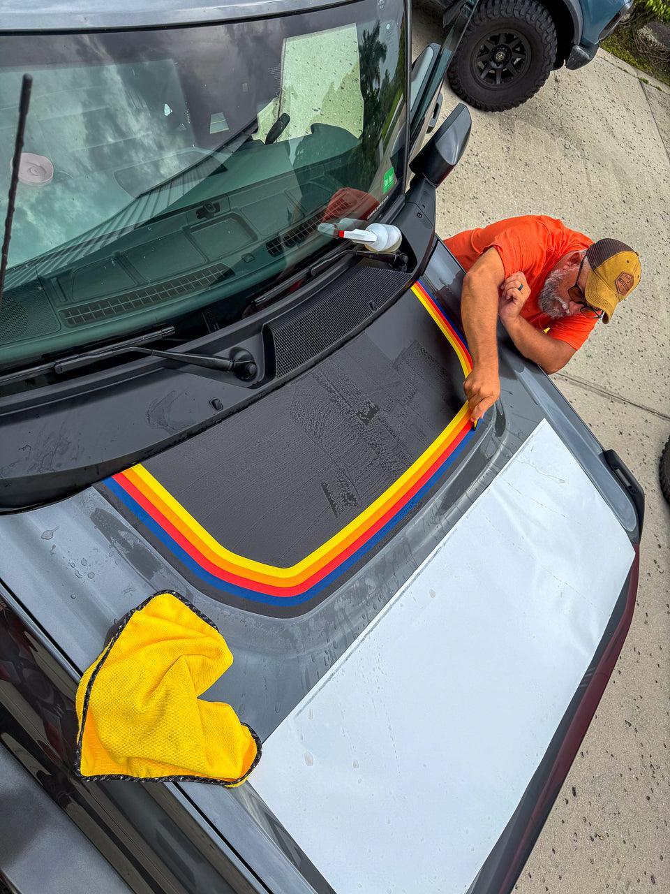 Badlands 5 Bar Retro Stripe Package (Hood, Lower Door Protection, Door Sills) - 2021+ Bronco StickerFab