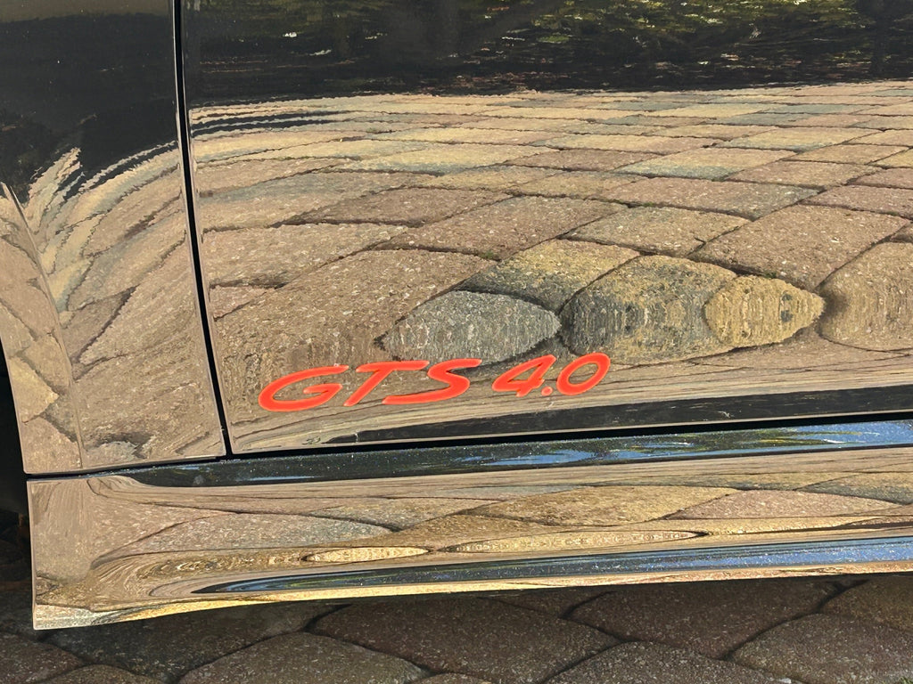 "GTS" Door Vinyl Logo Emblems for Porsche Vehicles (Boxter, Cayman, 911, Macan, Cayenne, Panamera) StickerFab