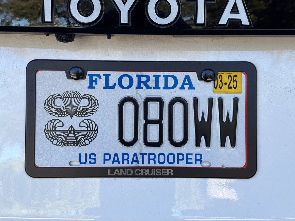 "Land Cruiser" Slim License Plate Frame - Black, Pair StickerFab