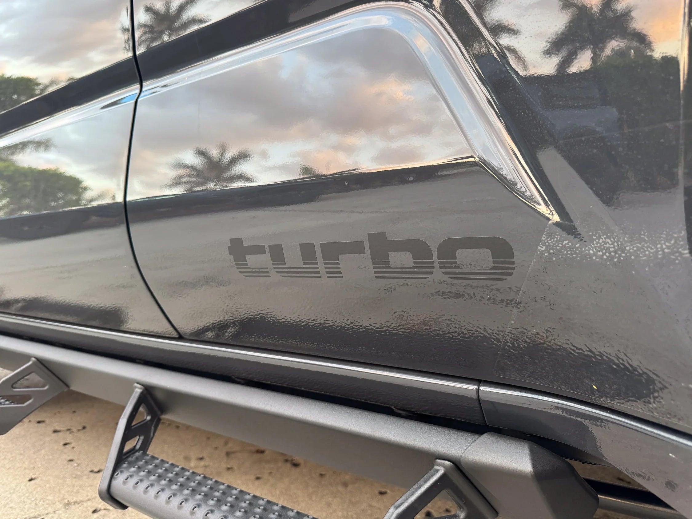 Turbo Retro Style Graphic Fender Decals (Pair) - Universal StickerFab
