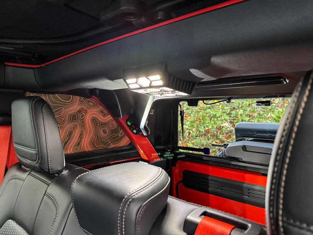 Topo Hardtop Side Window Overlays - 2021+ Bronco 4 Door StickerFab