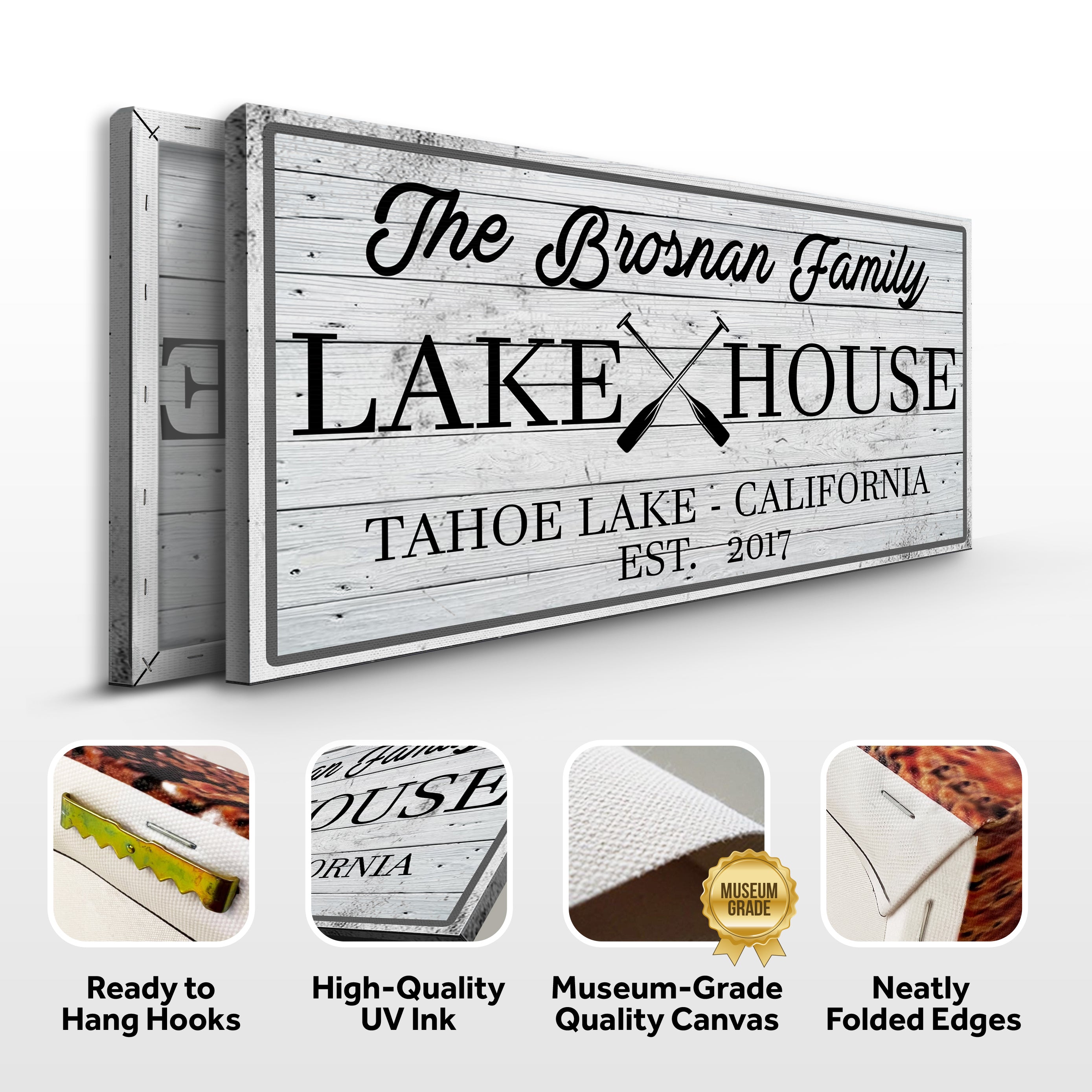 Family Lake House Paddle Sign Tailored Canvases