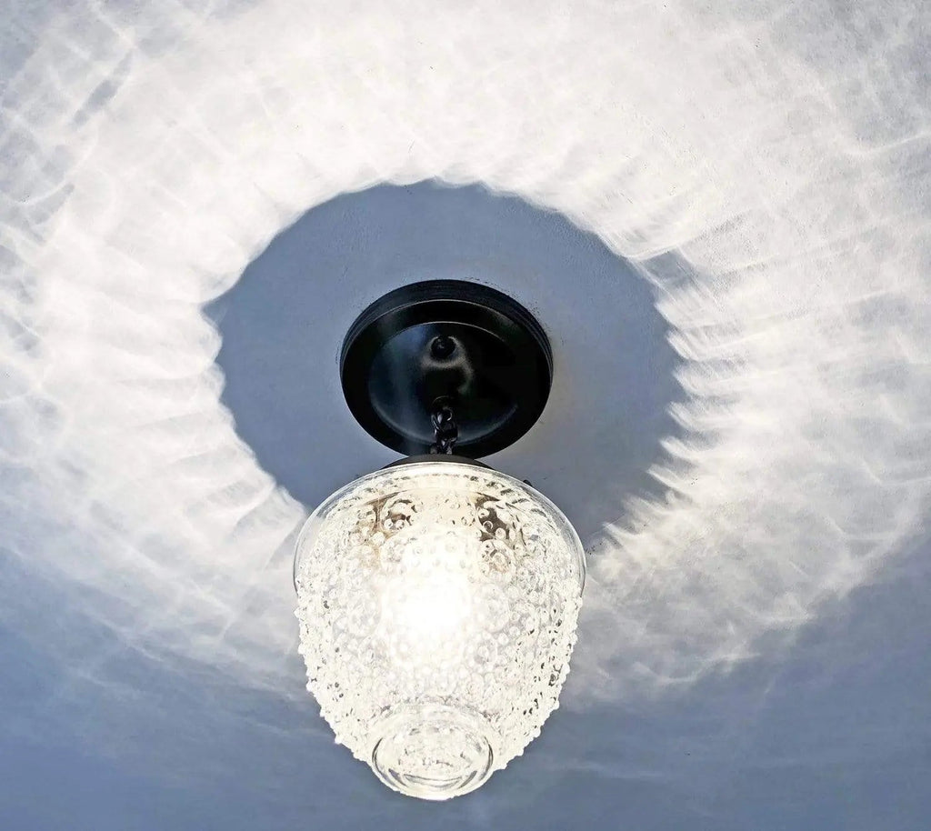 Antique Acorn Glass Ceiling Light with Chain | 6″ The Lamp Goods