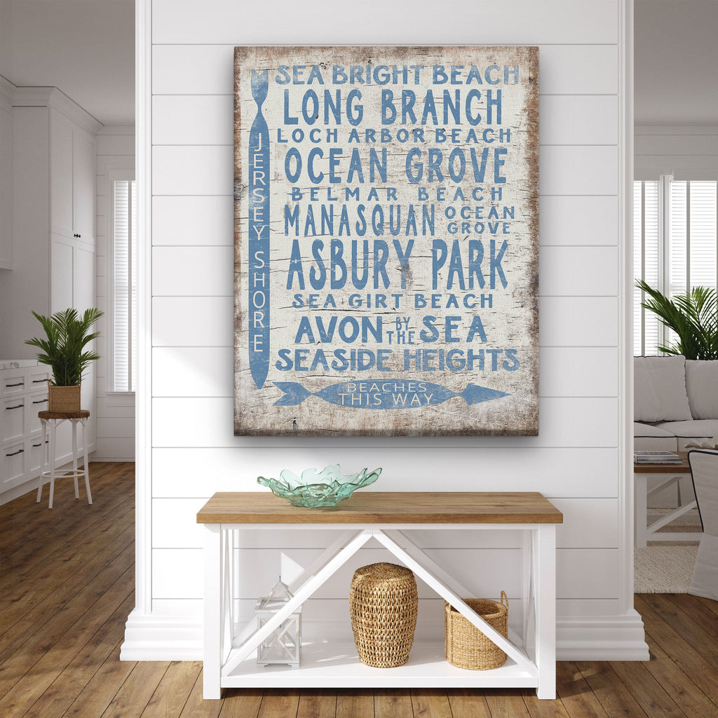 Vintage Jersey Shore Beach Sign | Asbury park, Sea Girt, Manasquan, Seaside Heights Off The Square Designs