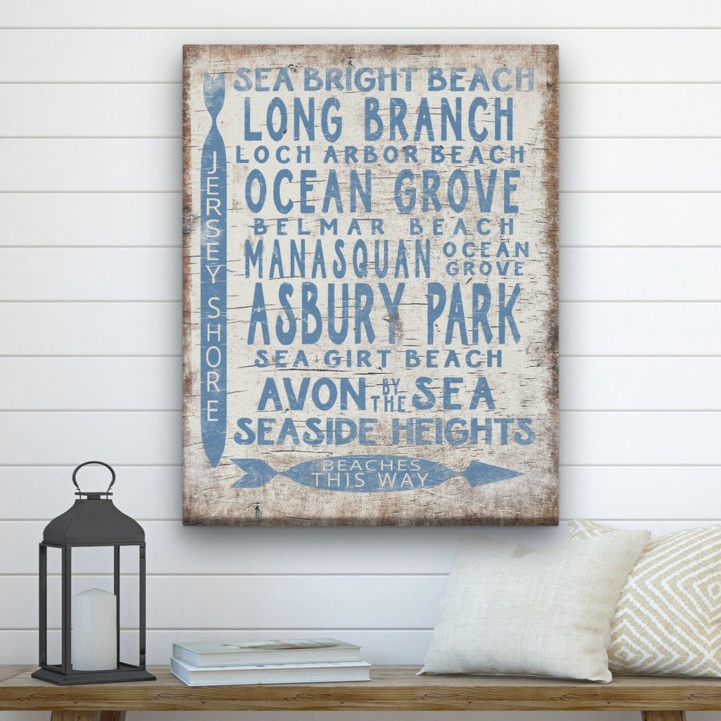 Vintage Jersey Shore Beach Sign | Asbury park, Sea Girt, Manasquan, Seaside Heights Off The Square Designs