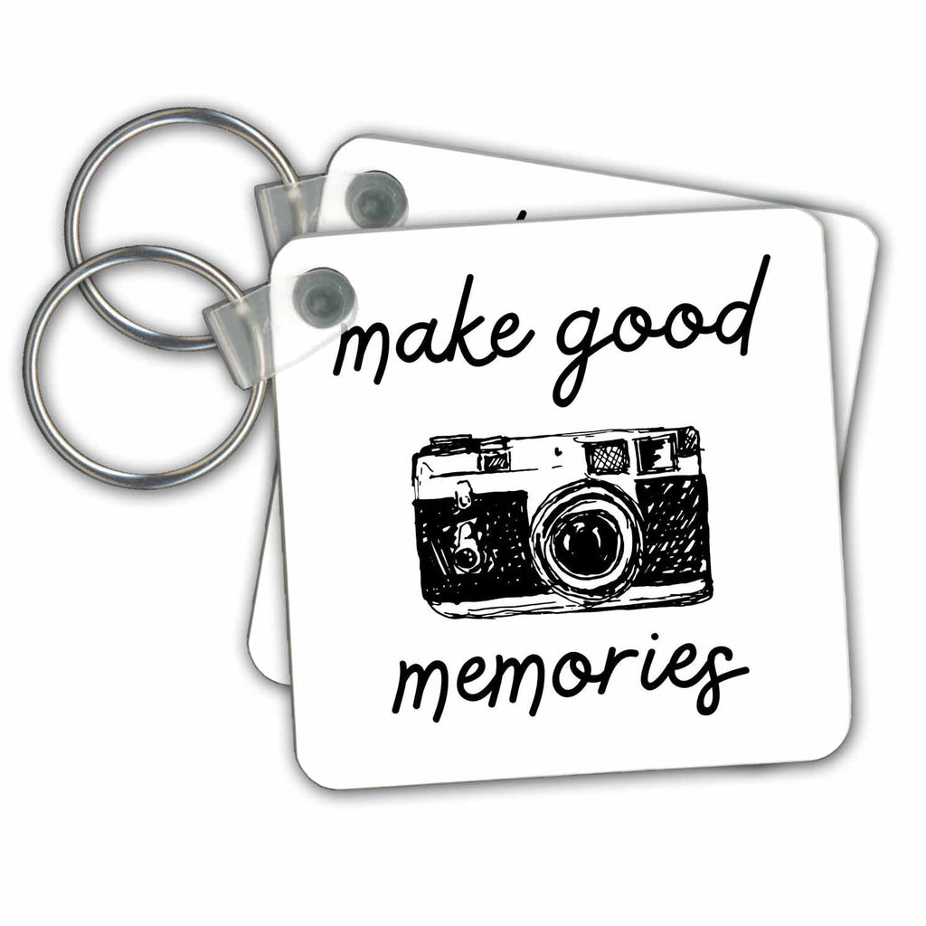 3dRose Key Chains Make Good Memories Wall Quotes Art Decor for Peaceful and Energetic Home (kc-376502-1) 3dRose
