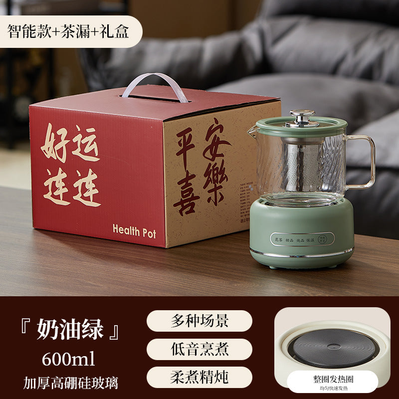 Multi-functional Flower Tea Pot Household Health Pot Mini Glass Boiling Kettle Small Health Cup Gift Electric Stew Cup for Tea Whatever the Treasure